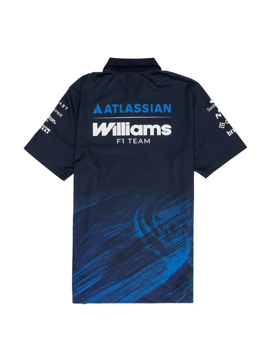 Atlassian Williams F1 2026 Mens Tech Polo Back - Blue Replica with Sublimation Print