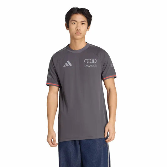 Audi F1 2026 authentic team t-shirt front view with official livery and logos