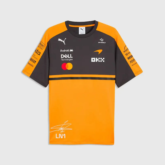 Lando Norris 2026 McLaren F1 Replica T-Shirt - Papaya Orange Front View