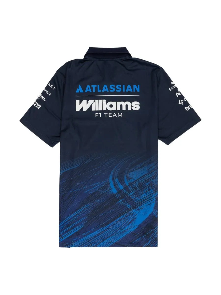 Atlassian Williams F1 2026 Mens Tech Polo Back - Blue Replica with Sublimation Print