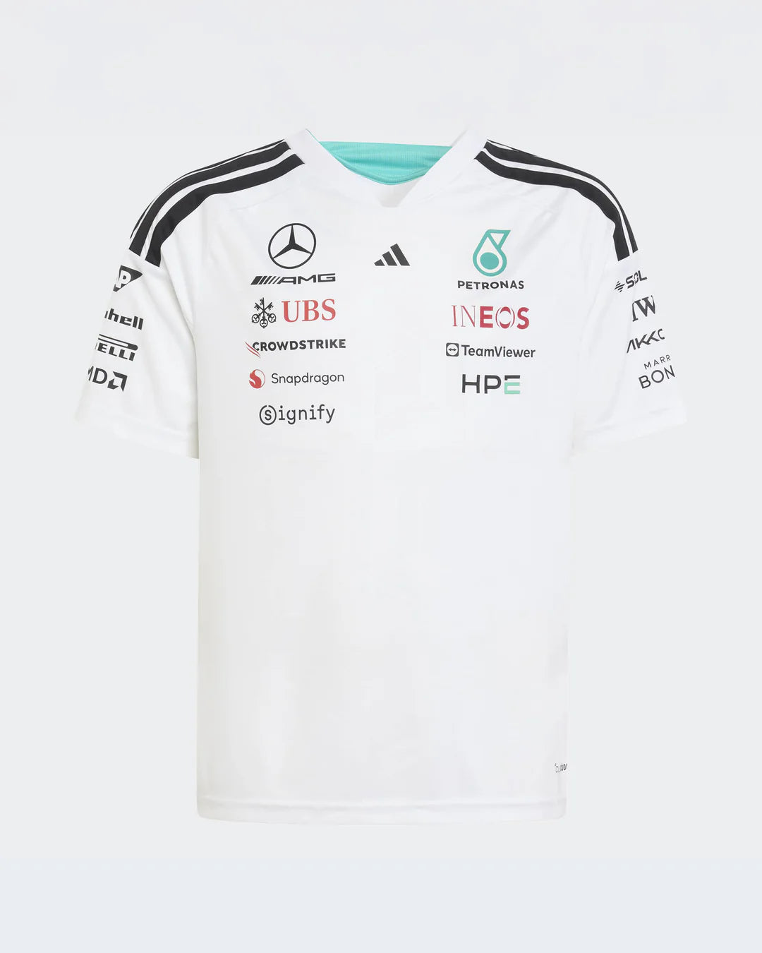 Kimi Antonelli 2026 Mercedes-AMG F1 Team Driver T-Shirt Replica - White Silver Teal Front View