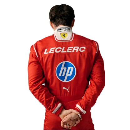 2026 Charles Leclerc Ferrari HP F1 Race Suit Replica Back View