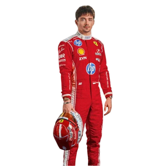 2026 Charles Leclerc Ferrari HP F1 Race Suit Replica Front View
