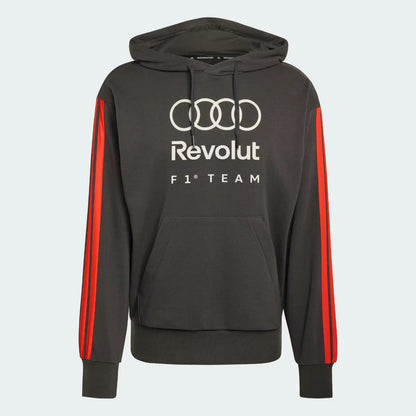 Audi Revolut F1 Team DNA French Terry Hoodie Replica 2026 - Black Red Silver Front View