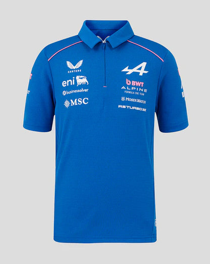 Alpine F1 Team 2026 Team Polo Shirt Replica - Blue Pink Black Front View