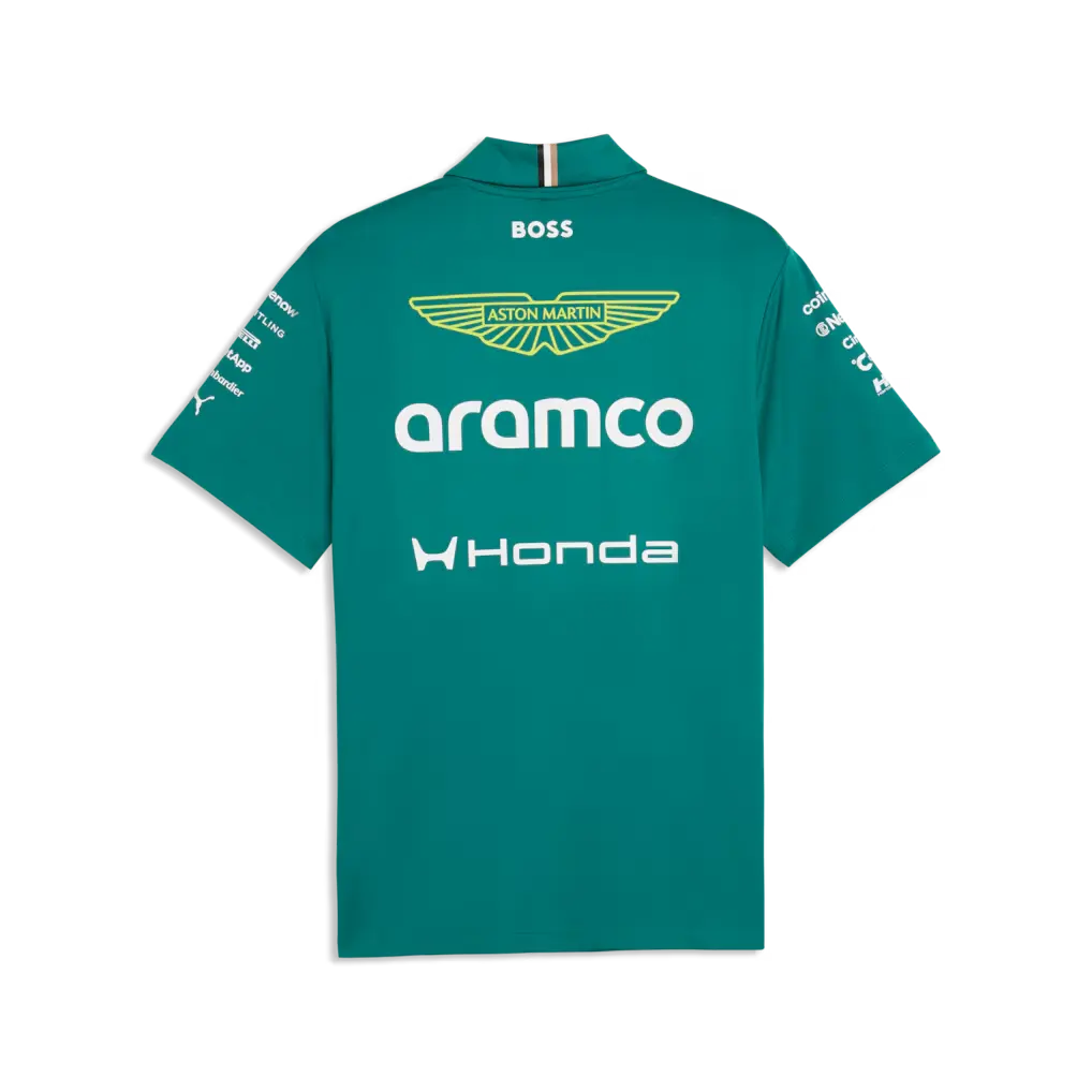 Aston Martin Aramco F1 Team 2026 Team Polo Shirt Back - British Racing Green Replica with Sublimation Print