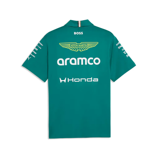 Aston Martin Aramco F1 Team 2026 Team Polo Shirt Back - British Racing Green Replica with Sublimation Print