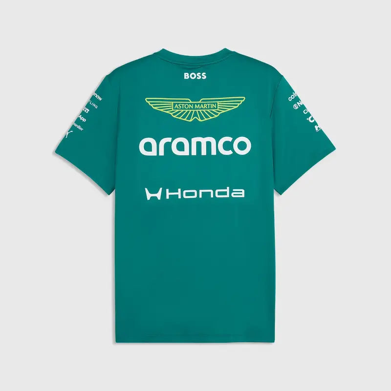 Aston Martin F1 2026 replica team t-shirt back design showing official team branding