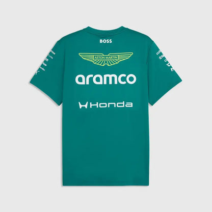 Aston Martin F1 2026 replica team t-shirt back design showing official team branding