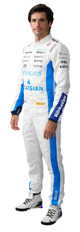 Carlos Sainz 2026 Williams F1 Race Suit Replica Custom Name Flag Logo