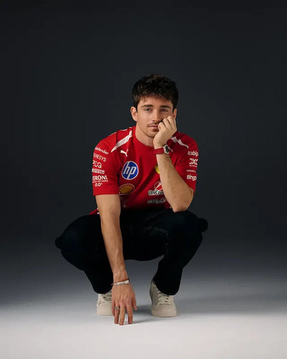 Back of Leclerc 2026 replica shirt showing Monaco flag details and personal branding