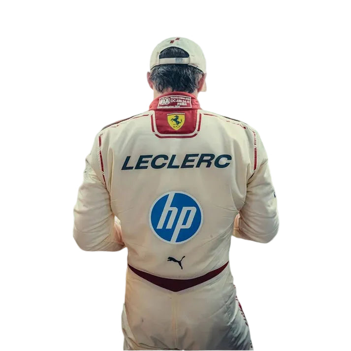 Charles Leclerc 2026 Ferrari Racing Suit Monaco Grand Prix Back View