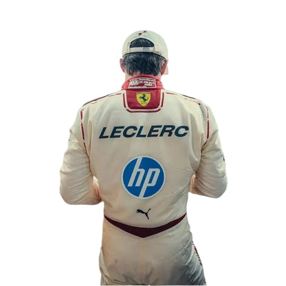 Charles Leclerc 2026 Ferrari Racing Suit Monaco Grand Prix Back View
