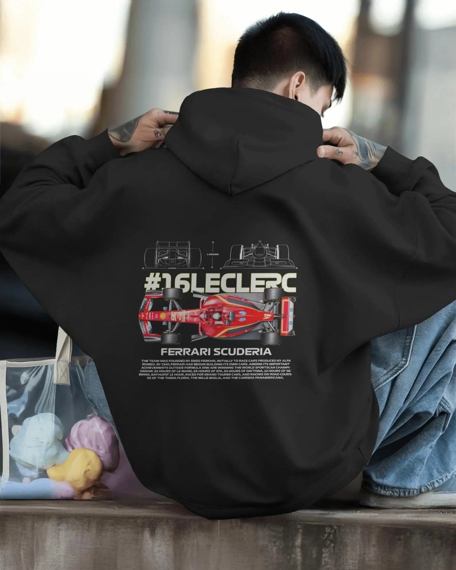 Charles Leclerc #16 Ferrari Scuderia F1 Racing Hoodie - Front View