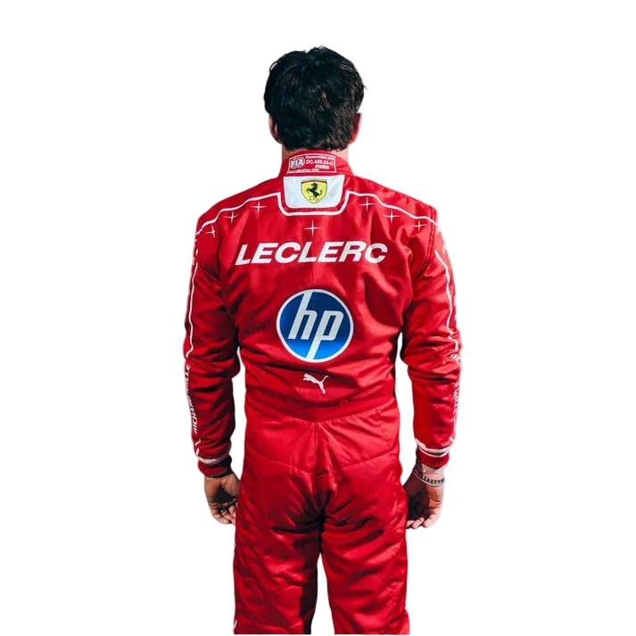 Charles Leclerc 2026 Ferrari Replica Racing Suit Monza Grand Prix Back View