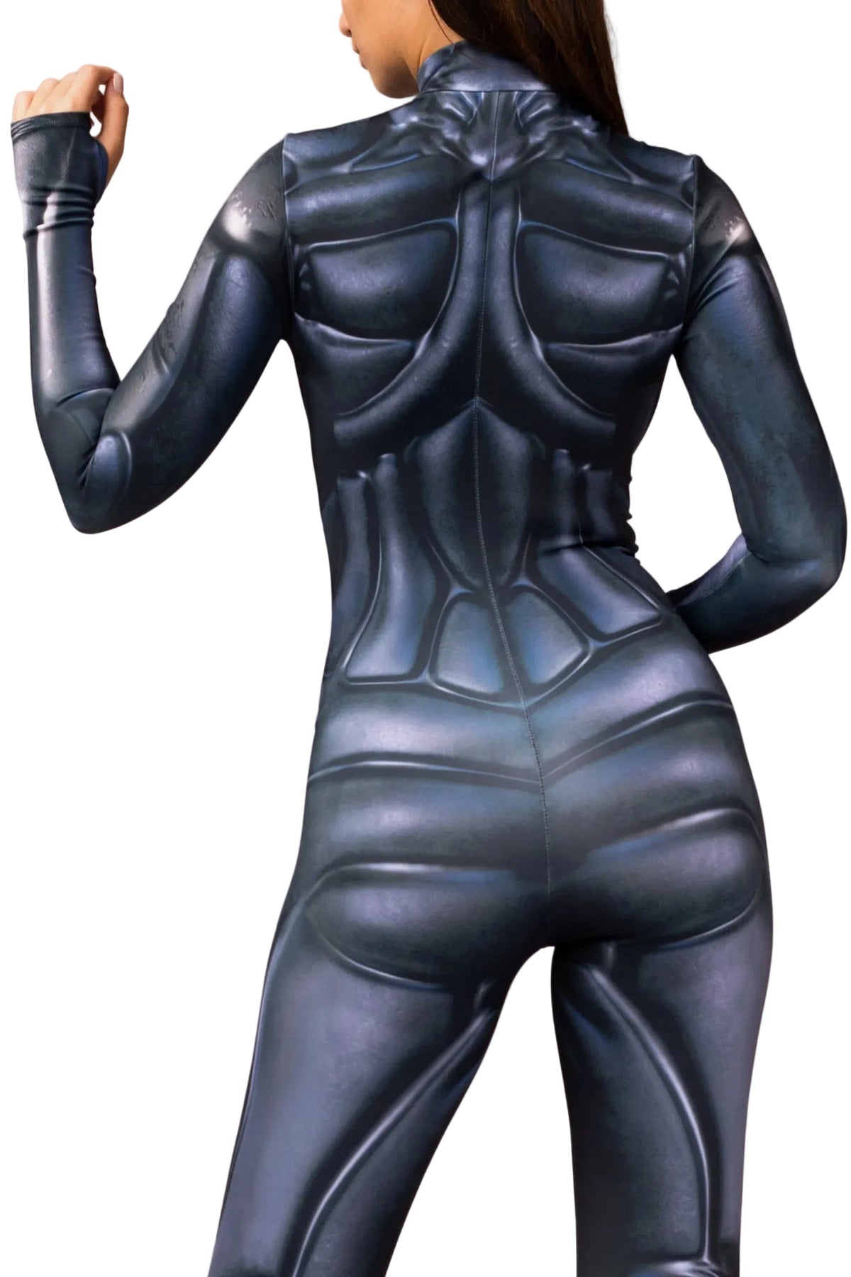 Custom name and graphic printing options on Women's sublimated Colossus armour Halloween costume