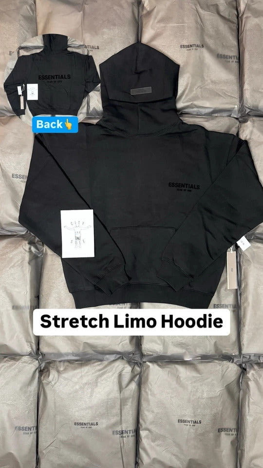 Black hoodie with 'DESENLIM' branding on a gray background