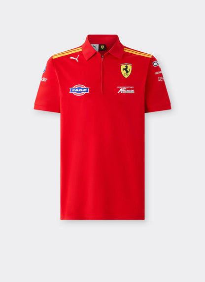 Ferrari Hypercar 2026 Polo Shirt Replica - Rosso Corsa Red Black Yellow Front View