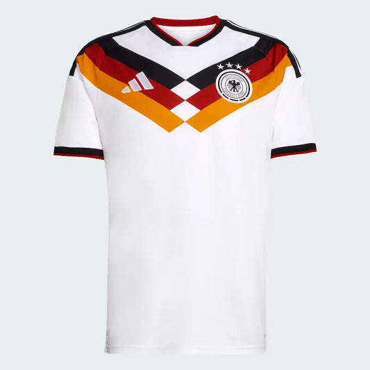 Germany Football Shirt 2026 Home Replica Jersey - White Black Front View