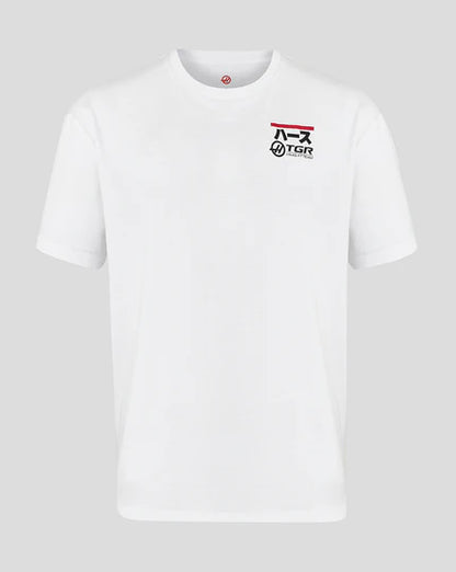 aas Japan GP Unisex Graphic T-Shirt – White with Bold Red Accents and Racing Car Graphic