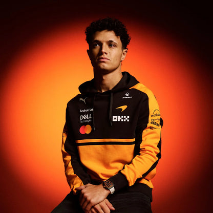 ando Norris 2026 McLaren F1 Team Hoodie Replica - Papaya Orange Black Front View