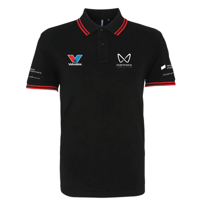 Mahindra Racing Team Contrast Polo Shirt Replica - Black Front View