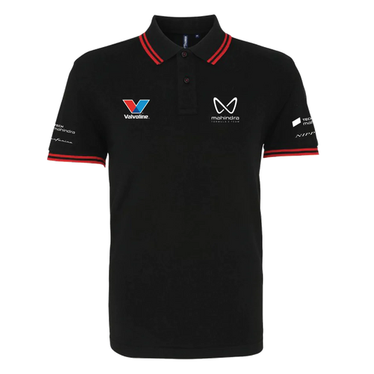 Mahindra Racing Team Contrast Polo Shirt Replica - Black Front View