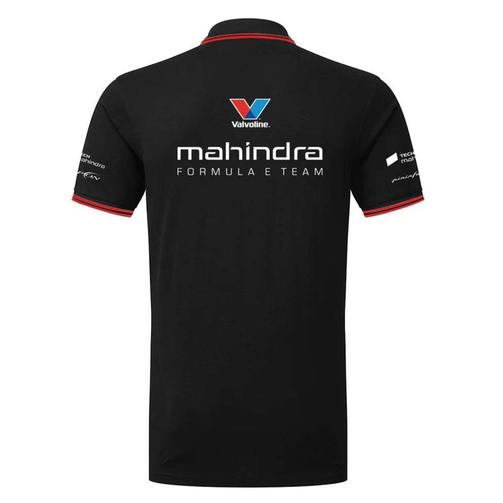 Mahindra Formula E Racing Team Polo Shirt Back - Black Replica with Sublimation Print
