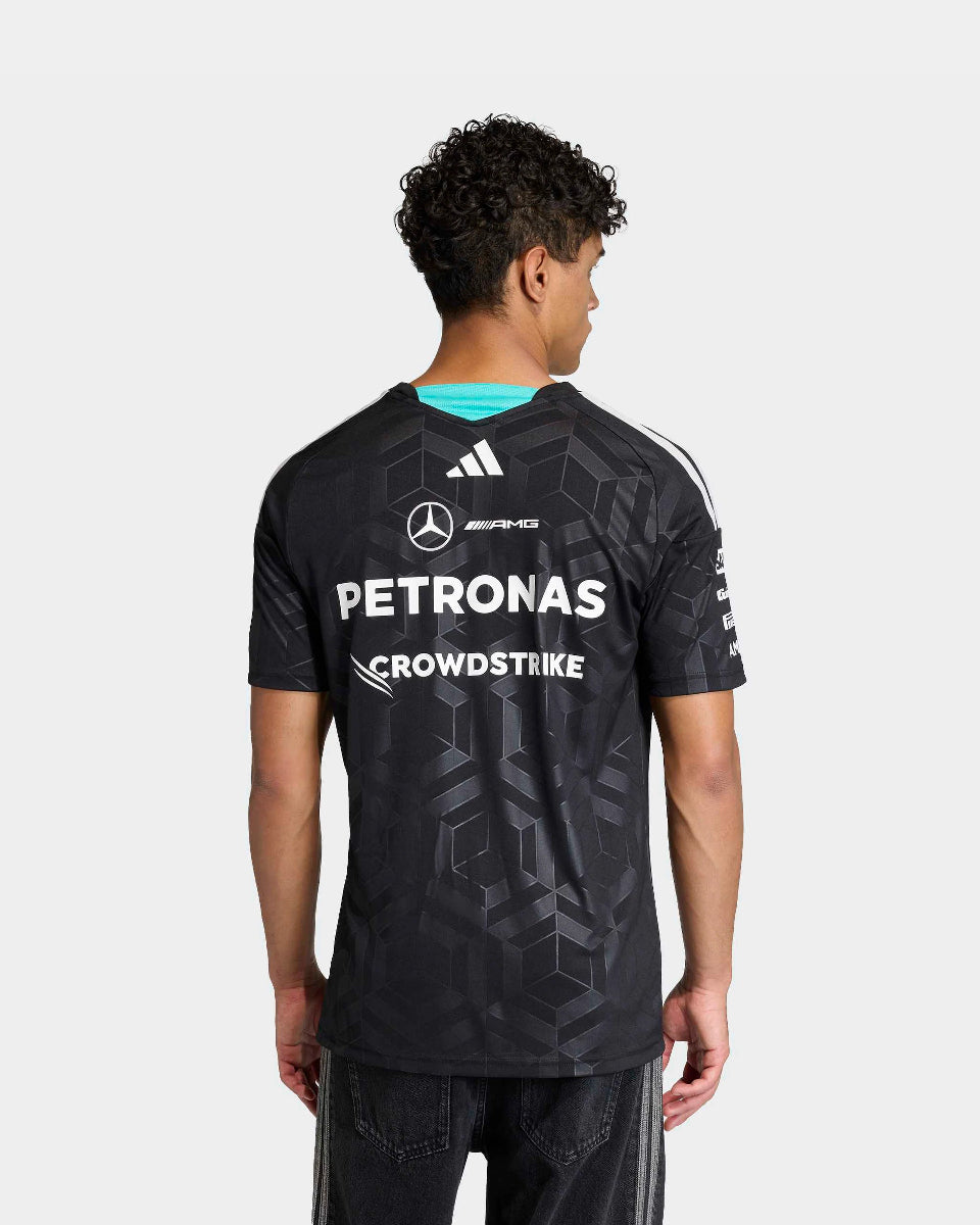 Mercedes AMG Petronas Adidas F1 Team 2026 Driver T-Shirt Back - Black Replica with Sublimation Print