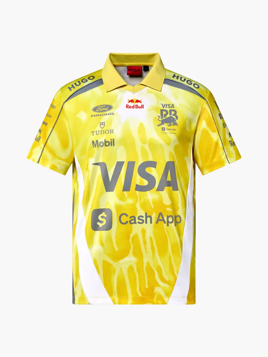 VISA Cash App RB F1 Team Miami Summer Edition Polo Shirt Replica 2026 - Blue Pink White Front View