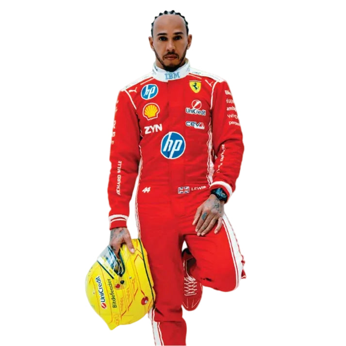 2026 Lewis Hamilton Ferrari HP F1 Race Suit Replica Front View