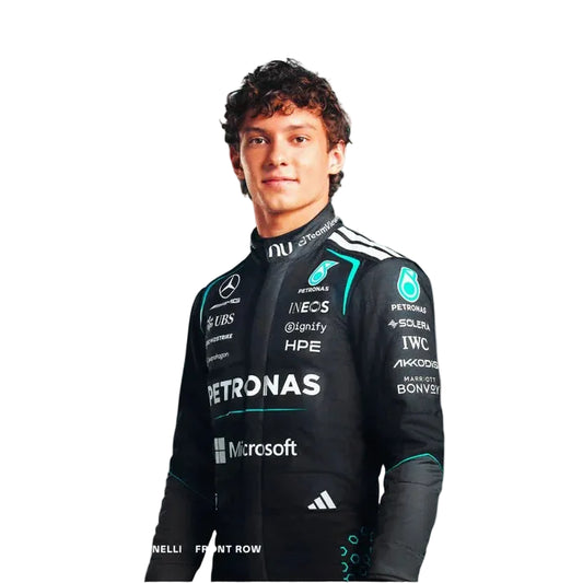 New 2026 Andrea Kimi Antonelli Mercedes F1 Race Suit Replica Front View
