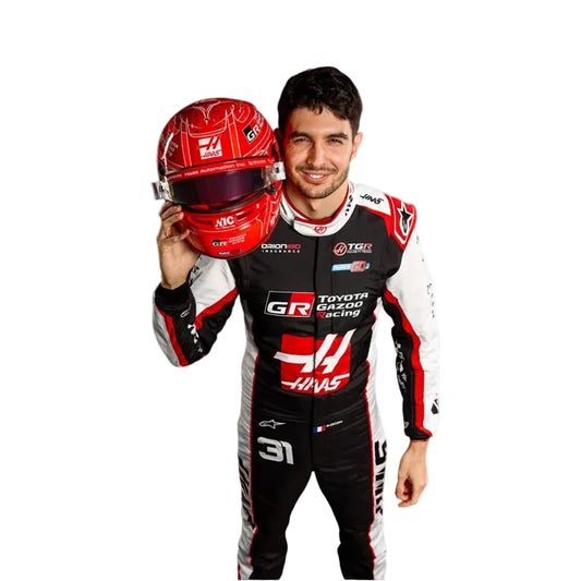 New 2026 Esteban Ocon Haas F1 Race Suit Replica Front View