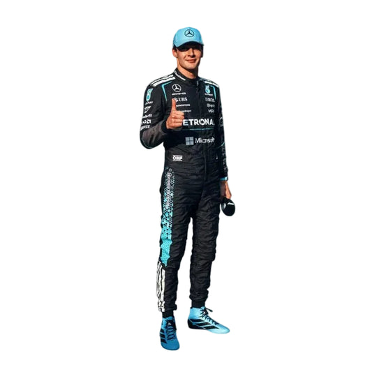 New 2026 George Russell Mercedes F1 Race Suit Replica Front View
