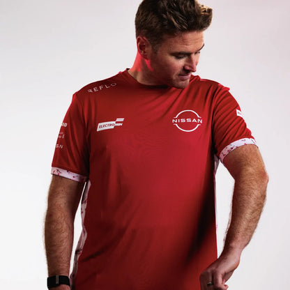 Nissan Formula E Racing Team T-Shirt Replica 2026 - Red Black White Front View