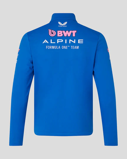 BWT Alpine F1 2026 Unisex Soft Shell Jacket Back - Blue Replica with Sublimation Print