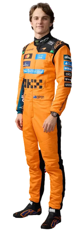 Oscar Piastri 2026 McLaren F1 Race Suit Replica Custom Name Flag Logo