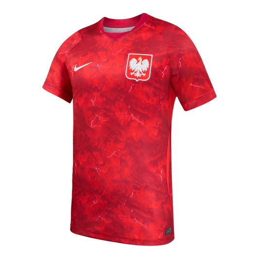 Poland National Football Team Soccer Jersey Replica - White Red Front View