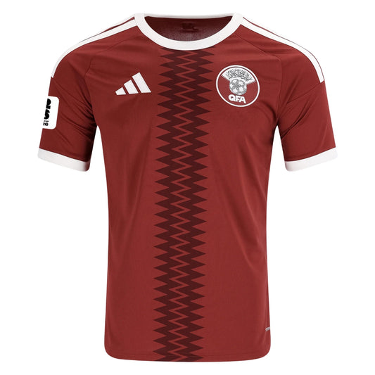 Qatar National Football Team FIFA World Cup Home Jersey Replica - Maroon White Front View