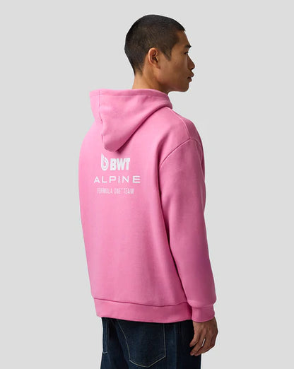 BWT Alpine F1 2026 Unisex Core Hoodie Back - Wild Orchid Pink Replica with Sublimation Print