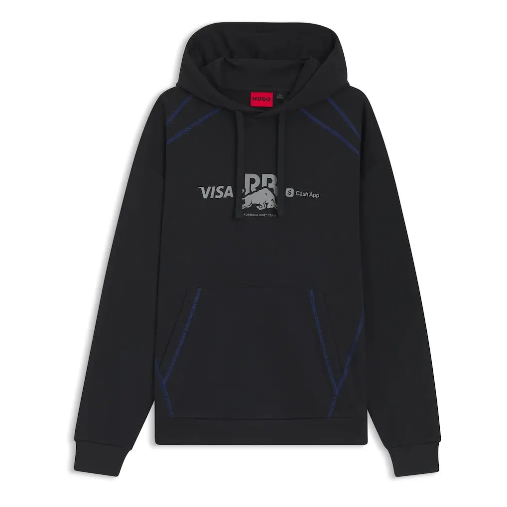 VISA Cash App RB F1 Team Hugo Fanwear Hoodie Replica 2026 - Black Blue White Front View