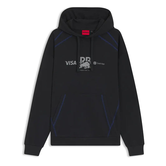 VISA Cash App RB F1 Team Hugo Fanwear Hoodie Replica 2026 - Black Blue White Front View
