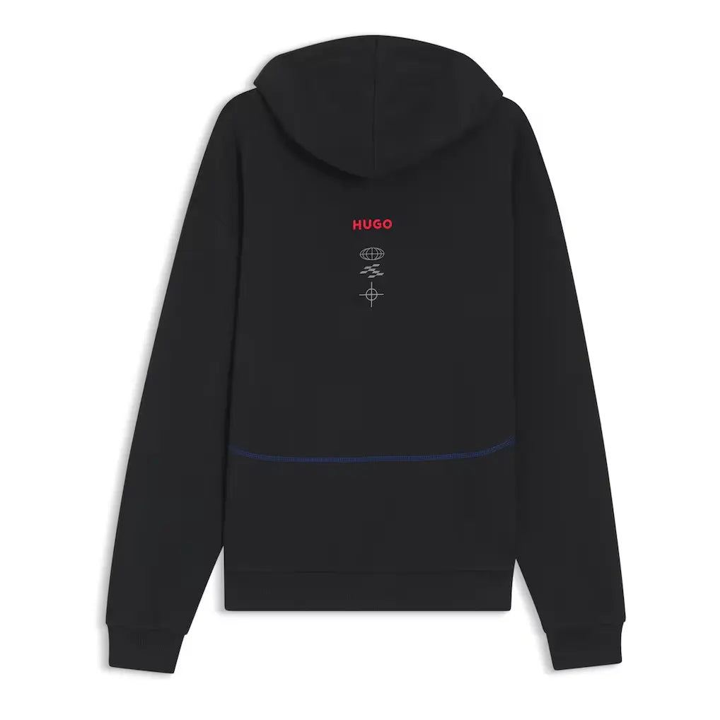 VISA Cash App RB F1 2026 Hugo Fanwear Hoodie Back - Black Replica with Sublimation Print