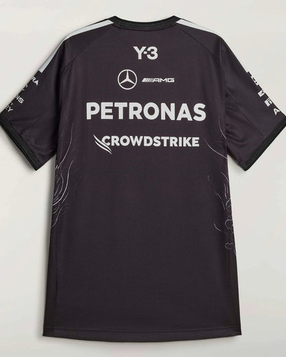 Mercedes-AMG Petronas F1 Team Y-3 Short-Sleeve Driver Tee Back - Black Replica with Sublimation Print