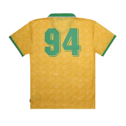 Ayrton Senna Legend Football Jersey – Yellow, '94' Back Print, Senna Helmet Colours Hem Tag