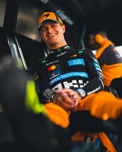 Lando Norris #1 McLaren F1 2026 compression undersuit shirt in signature orange and black.