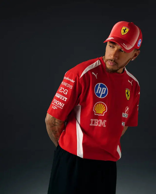 Lewis Hamilton 2026 Ferrari F1 t-shirt replica front - featuring SF-26 car and #44 design