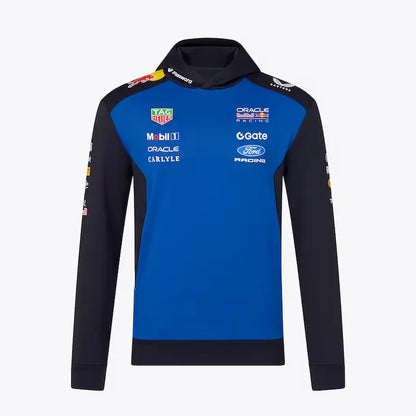 Oracle Red Bull Racing 2026 hoodie replica showing complete sponsor package